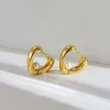 Stud Vintage Metal Hollow Heart Pearl Hoop Earrings for Women Girl New Fashion Geometric Irregular Earrings Jewelry Mujer