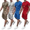 Erkeklerin Takipleri Toptan 2024 Yaz Erkekler Şort ve Gömlek 2 Parça Set Kısa İki Set Giysileri