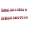 Falsas unhas rosa quadrado manchado falso encantador confortável para usar manicure para fazer compras de namoro