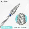 Bits hytoos perfecte kegel Cuticle bit 3/32 carbide nagelboorbits frezen snijder voor manicure elektrische boren nagels accessoires gereedschap