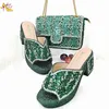 Dress Shoes Italian Design Luxury SSS Grade Elegant Black Women's High Heels Fashion Versatile Sandals Nigeria Mature Shoe Bag Set