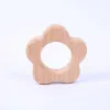 Infant Wooden Teether Toy Natural Wood Teething Accessories Multi Animal Shape Baby Pacifier Chain Pendant Chewable Nursing Toys ZZ