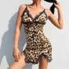 Sexy Pyjamas Dropshipping Women Leopard Sexy Nachtwäsche Plus Size 4xl Spitzen Nachthemd Nachtkleidung Kleid G-String Sexy Dessous Robe D240425