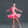 Stage Wear Spring y Summer Latin Dance Ropa Regulaciones profesionales Ropa de la ropa Falda infantil