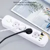Adaptors EU Plug AC Outlets Multitap Power Strip Socket 2m Extension Cord Electrical With USB Ports Fast Charging Network Filter Adapter