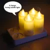 Flimrande Flameless Candles Pack med 12 uppladdningsbara realistiska LED med 4-nyckel Remote Control for Home Christmas Party 240417