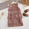 Mädchenkleider lieben DDMM Girls Sommer Mode Süße Falten Prinzessin Ärmellose Mesh Kleid Kinder Babykleidung Kostüme Kinder Outfits Outfits