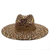 Chapeaux à bord large chapeau seau Bump C Fedora Leopard Fedoras chapeau feutre pour femmes et hommes larges brim leopard Fedoras Hat Jazz C J240425