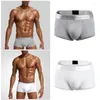 Underbyxor Modala underkläder Sexig lågmästerboxare Boxer Boxer Solid Color Shorts mjuka trosor för män gay