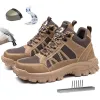 Boots Mens Steel Toe Travail Sénalisation Chaussures Lumières Chaussures indestructibles