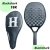 Raquettes de tennis Hoowan Blackshark Racket Beach Carbon 3K 12k 18k Professional Solid Black Surface Soft Eva Core Drop Livrot Spo OTY9K
