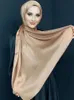 Hijabs Shawl de cachecol muçulmano Mulheres de luxo abaya cetim de seda hijab ramadã hijabs para mulher abayas jersey vestido turbante instantai