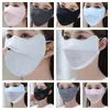 Шарфы УФ-защита шелковая лицевая лицевая шарф сетка солнцезащитный крем вуаль с твердым цветом маска против UP keep Женщины/девушки