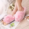 Winter Warm Home Slippers Cute Pink Little Pig Cartoon Design Adult Girl Lady Plush Head Silent Indoor Floor Women House Shoes Y1120
