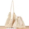 Drawstring Casual holle kwastje strooien tas Boheemse vrouwen schouder handgemaakt geweven zomer strand Big Bali portemonnees 2024