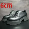 Scarpe casual design di strada po per uomini aumentata da 6 cm di bestia da 6 cm Spetta suola di alta qualità Elevato maschio derby maschio