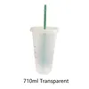 Tumblers Mugs DIY Plastic Cold Portable Reusable Tumbler Water Cups 700ML Coffee Straw Cup For Tea Juice Drinking Bottle