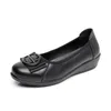 Casual Shoes 2024 Spring Autumn Women's äkta läder sneakers loafers glider på kvinnliga lägenheter damer andas svart svart