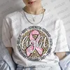 T-shirts pour femmes vêtements pour femmes lutte contre le cancer du sein t-shirts rose rose tee-shirt d'été léopard