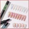 Paillettes 8 pcs ongles kits en poudre aurore nail art pigment pigment poudre de poudre dur pour la manucure gel gel polonaire charmes conception