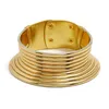 Pendenti metallici oro okoye snap colare di cuoio grosso girocollo per donne gioielli