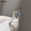 Pierścienie klastra Yuzbt Women 925 Silver 1 6,5 mm Doskonałe cięte kamień szlachetny Test Diamond Diambed D Color Moissanite prosta biżuteria Pierścień Pierścienia