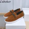 Sapatos casuais 2024 Mulheres planas de camurça causal fêmeas mocassins fêmeas da marca Spring Summer Ladies saindo de férias para férias para