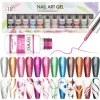 Kits SUPWEE 12pcs Nail Art Liner Gel Kit de vernis à ongles 7 ml Gel Gel Fabrice Off UV / LED PEINTURE VARNIS Dessin Nail Manucure Art