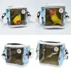 Stativ Bird Carrier Parrot Travel Cage Lightweight Small Animals Pet Carrier med Good Ventilation Mesh Top Clear Window S/M