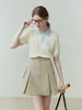 スカートFSLEツーリングオールマッチKhaki A-Line Skirt for Women Summer Chic Design Short Pocket Senseカジュアル女性ミニ