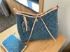 zomer denim zonsondergang heuvel pochette luxurys designer tas tas dames canvas portemonnee en handtas croissant tas op de go heren koppeling carrier crossbody schoudergordelzakken