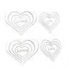 Декоративные фигурки 5pc лазерная любовь Heart 3D Вращение с двумя отверстиями металлическая подвеска