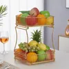 1PC 2 -TIER HOUMETHOLD Fruit Bowl Przekąska koszykówka Nordic Multilayer Storage Basketliving Room Tabil do wystroju domu 240425