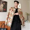 Herrjackor Luzhen 2024 Fransk mångsidig lyxig avslappnad jacka Elegant High Street Woolen Floral Print Fashion Coat kläder LZ2883