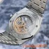 AP Timeless Wrist Watch Royal Oak Series 26574ST Blue Dial Perpetual Calendar Automatic Mechanical Men's Watch Precision Steel Leap Year Display 41mm