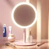 Miroirs Miroir de maquillage à miroir cosmétique LED avec lumière LED USB portable de bureau amovible miroir miroir léger Tricolor HD réglable USB