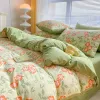 Set di biancheria da letto rosa romantica rosa set cover di trapunta in cotone morbido insola per letti per le letti per le letti per decorazioni per decorazioni per gilrs a doppia dimensione