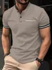 Men's Polos Men Breast-Pocket T-Shirt Business And Leisure POLO Shirt Summer Fashion Short Sleeve Clothes Solid Color