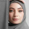 Hijabs Muslim Pearl chiffon de alta qualidade mini plissado chiffon hijab xale muçulmano para mulheres lenço hijab d240425