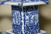 Vases Antique Blue And White Porcelain Jar Pagoda In Ancient China 2pcs