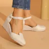 Boots Women Sandals Platform Wedge Linen Sandals أزياء الأزياء متعددة الاستخدامات الصنادل المحذو