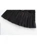 Shorts femininos 2024 primavera versátil preto culottes A-line Metal Burchle Belt Meio-Rise Mid Pleated Chic Casual Street Y2K Pantskirt
