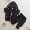 Kledingsets Kinderen Zomer Katoen Gekleding Babyjongens Snoepkleurige hoodies Korte 2 PCS/Set Kids Sleeve Twinsets Tracksets Drop Deliv Ot0au