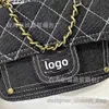 Cross Body 2023 Été Nouveau canvas Denim Sac Postman Sac Chain de chaîne parfumée Single Body Crossbodybag T240425