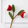 Dekoratif çiçekler yaratıcı el dokuma yün litchi çiçek sevimli çift başlı meyve simülasyon buket bitmiş miktar 10 çubuk