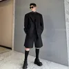 Ternos masculinos Syuhgfa shorts casuais conjunto lapela blazer simples cor sólida macho de duas peças treme 2024 mola moda masculina roupas