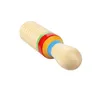 Instrument de musique en bois Enfants enfants Toys Sound Tube Small Single Treadred Ring Percussion Cylinder Croak Frog Barrel