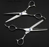 Hårsax Frisessax Professional Japan 440C Steel 6,0 5,5 tum vänsteruppsättning tunnare saxar Skär Barber Frisör Q240425