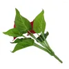 Decoratieve bloemen Mooie lichtgewicht Anthurium -opstelling vaste plastic natuurgroene en rode faux plant voor kantoren