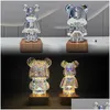 Dekorative Objekte Figuren 3D Feuerwerk Bär LED Night Light 7 Farbatmosphäre Romantische Schlafzimmer Dekoration Desktop -Lampen D otxyj